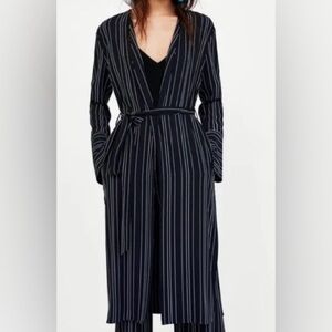 Zara Striped Duster Jkt with Belt